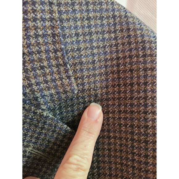 Austin Reed Men's (43R) Blue, Black, Olive Wool Sports Coat Jacket, Made in USA - Picture 9 of 16